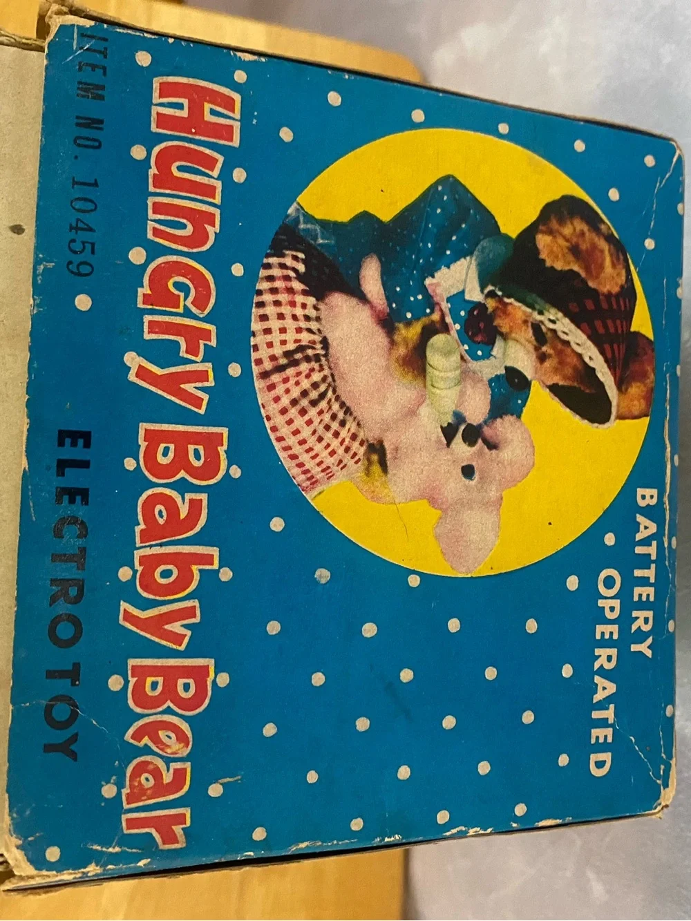 Vintage 1950s/60s Yonezawa Hungry Baby Bear Toy with Box